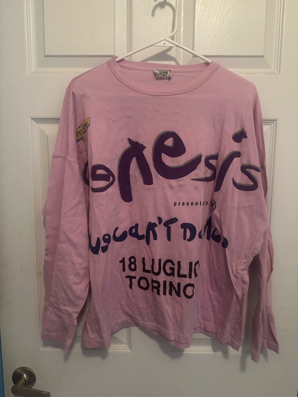 Versace Genesis Long-Sleeve Graphic Tee with Purple Print